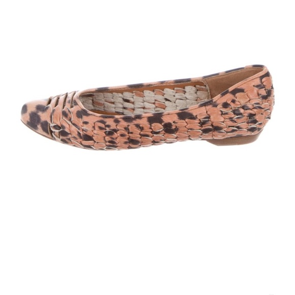GIVENCHY Woven Leather Leopard Print Flats Size 5 - Picture 9 of 9
